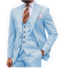 Tiavllya Tiavllya Formal Men's 3 Piece Regular Fit Peak Lapel Flat Men's Suit (Blazer+Vest+Pants)