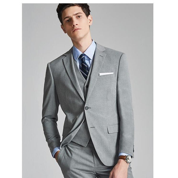 Tiavllya Tiavllya Formal Men's 3 Pieces Mens Suit Notch Lapel Flat Tuxedos (Blazer+vest+Pants)