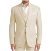 Tiavllya Tiavllya Formal Men's 3 Pieces Mens Suit Notch Lapel Linen For Wedding (Blazer+vest+Pants)