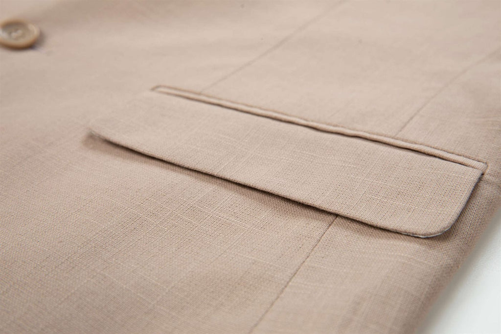 Tiavllya Tiavllya Formal Men's 3 Pieces Mens Suit Notch Lapel Linen For Wedding (Blazer+vest+Pants)