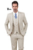 Tiavllya Tiavllya Formal Men's 3 Pieces Mens Suit Notch Lapel Linen For Wedding (Blazer+vest+Pants)