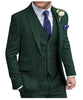 Tiavllya Tiavllya Formal Men's 3 Pieces Suit Tweed Notch Lapel Tuxedos (Blazer+vest+Pants)