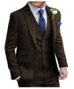 Tiavllya Tiavllya Formal Men's 3 Pieces Suit Tweed Notch Lapel Tuxedos (Blazer+vest+Pants)