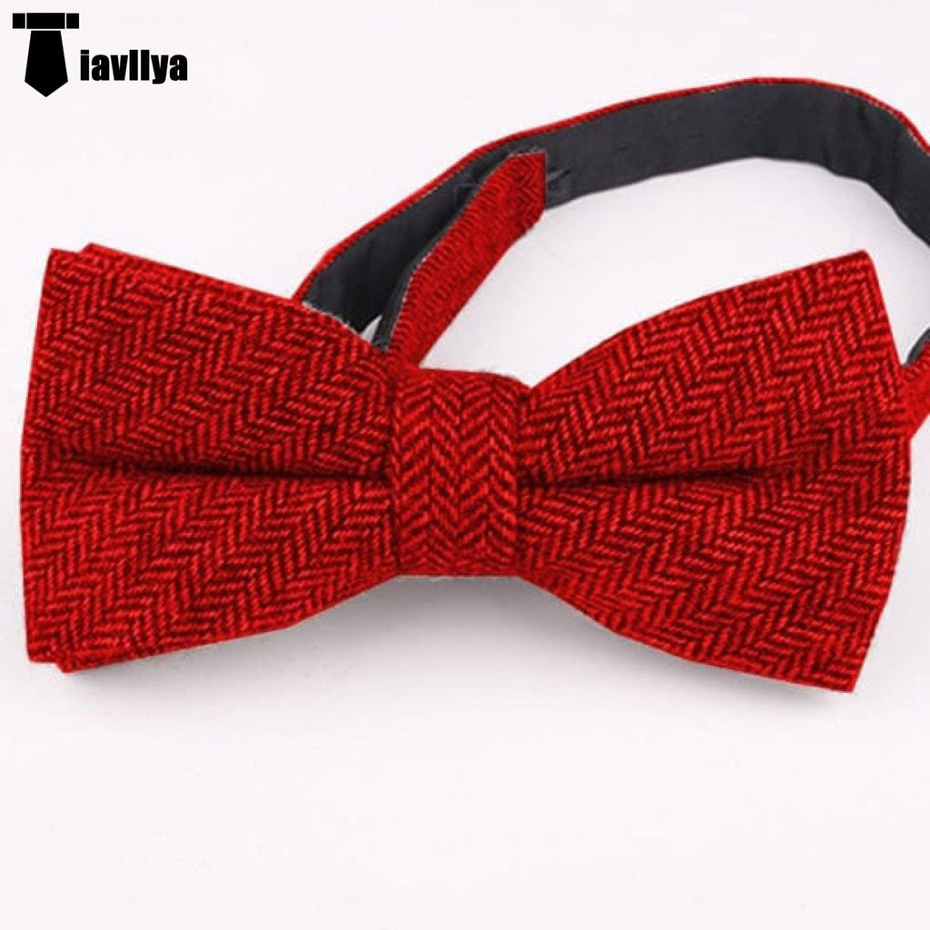 Tiavllya Tiavllya Formal Men's Classic Design Herringbone Bow Tie