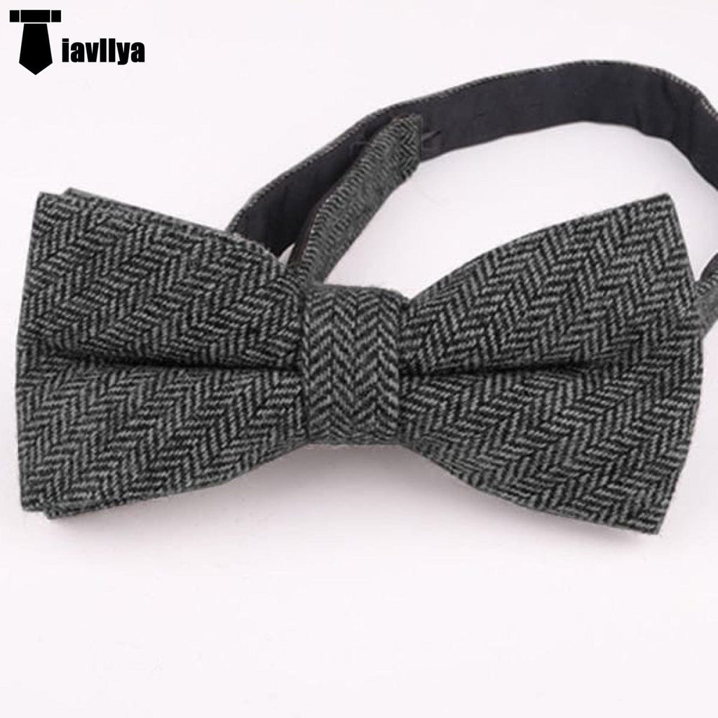 Tiavllya Tiavllya Formal Men's Classic Design Herringbone Bow Tie
