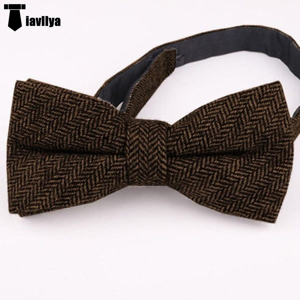 Tiavllya Tiavllya Formal Men's Classic Design Herringbone Bow Tie