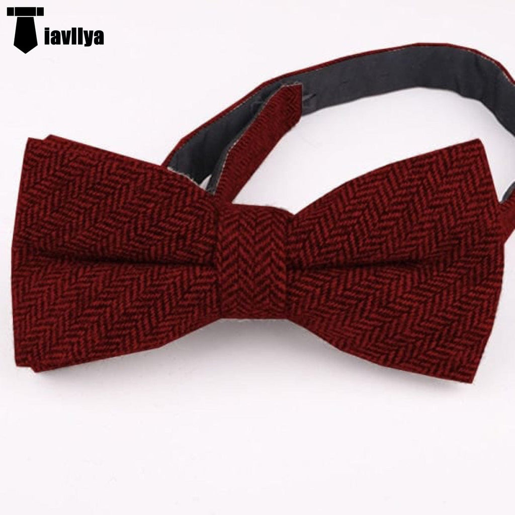 Tiavllya Tiavllya Formal Men's Classic Design Herringbone Bow Tie