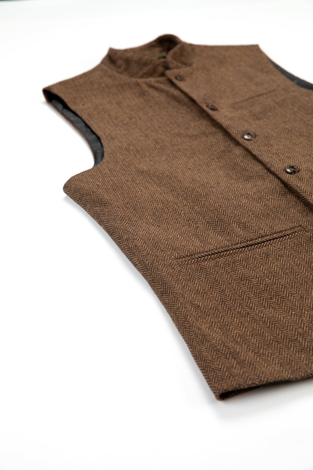 Tiavllya Tiavllya Formal Men's Slim Fit herringbone Stand Collar Waistcoat