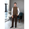 Tiavllya Tiavllya Formal Men's Slim Fit herringbone Stand Collar Waistcoat