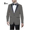 Tiavllya Tiavllya Formal Men's Slim Fit Peak Lapel Flat Blazer