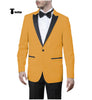 Tiavllya Tiavllya Formal Men's Slim Fit Peak Lapel Flat Blazer