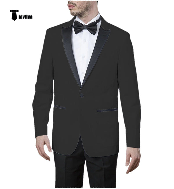 Tiavllya Tiavllya Formal Men's Slim Fit Peak Lapel Flat Blazer