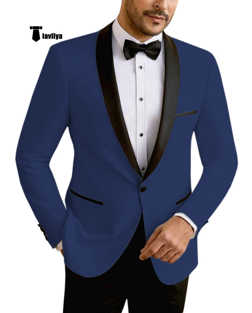 Tiavllya Tiavllya Formal Men's Slim Fit Shawl Lapel Flat Blazer