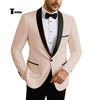 Tiavllya Tiavllya Formal Men's Slim Fit Shawl Lapel Flat Blazer