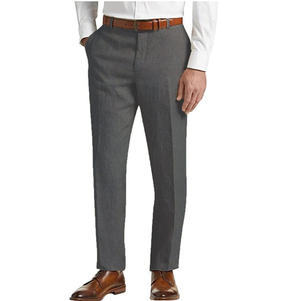 Tiavllya Tiavllya Formal Men's Suit Pants Cotton Linen Trousers For Wedding