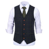 Tiavllya Tiavllya Formal Men's Suit Vest Plaid Tweed V Neck Waistcoat