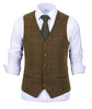 Tiavllya Tiavllya Formal Men's Suit Vest Plaid Tweed V Neck Waistcoat