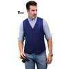 Tiavllya Tiavllya Formal Men's Tweed Herringbone V Neck Waistcoat