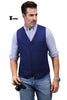 Tiavllya Tiavllya Formal Men's Tweed Herringbone V Neck Waistcoat