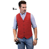 Tiavllya Tiavllya Formal Men's Tweed Herringbone V Neck Waistcoat