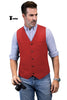 Tiavllya Tiavllya Formal Men's Tweed Herringbone V Neck Waistcoat