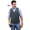 Tiavllya Tiavllya Formal Men's Tweed Herringbone V Neck Waistcoat