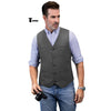 Tiavllya Tiavllya Formal Men's Tweed Herringbone V Neck Waistcoat