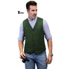 Tiavllya Tiavllya Formal Men's Tweed Herringbone V Neck Waistcoat
