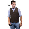 Tiavllya Tiavllya Formal Men's Tweed Herringbone V Neck Waistcoat