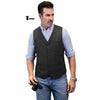 Tiavllya Tiavllya Formal Men's Tweed Herringbone V Neck Waistcoat