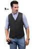 Tiavllya Tiavllya Formal Men's Tweed Herringbone V Neck Waistcoat