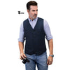 Tiavllya Tiavllya Formal Men's Tweed Herringbone V Neck Waistcoat
