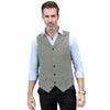 Tiavllya Tiavllya Formal Mens Regular Fit Tweed Notch Lapel Waistcoat