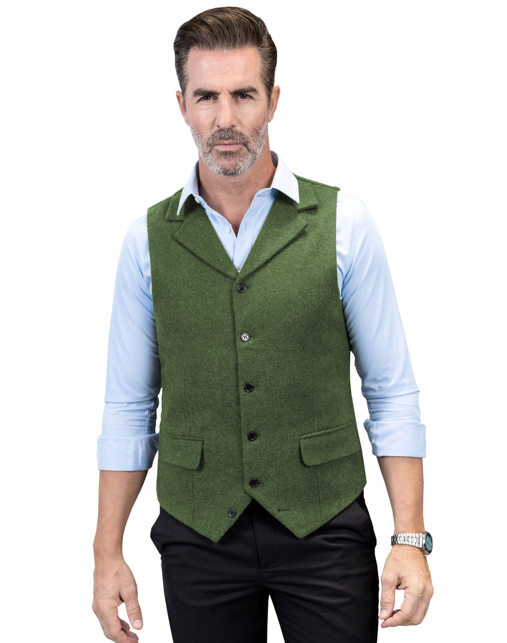 Tiavllya Tiavllya Formal Mens Regular Fit Tweed Notch Lapel Waistcoat