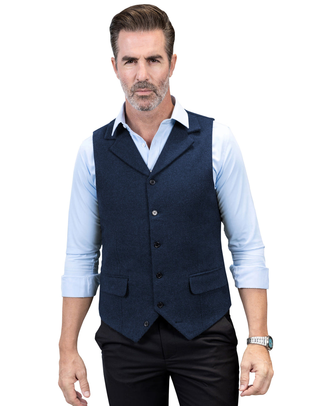 Tiavllya Tiavllya Formal Mens Regular Fit Tweed Notch Lapel Waistcoat