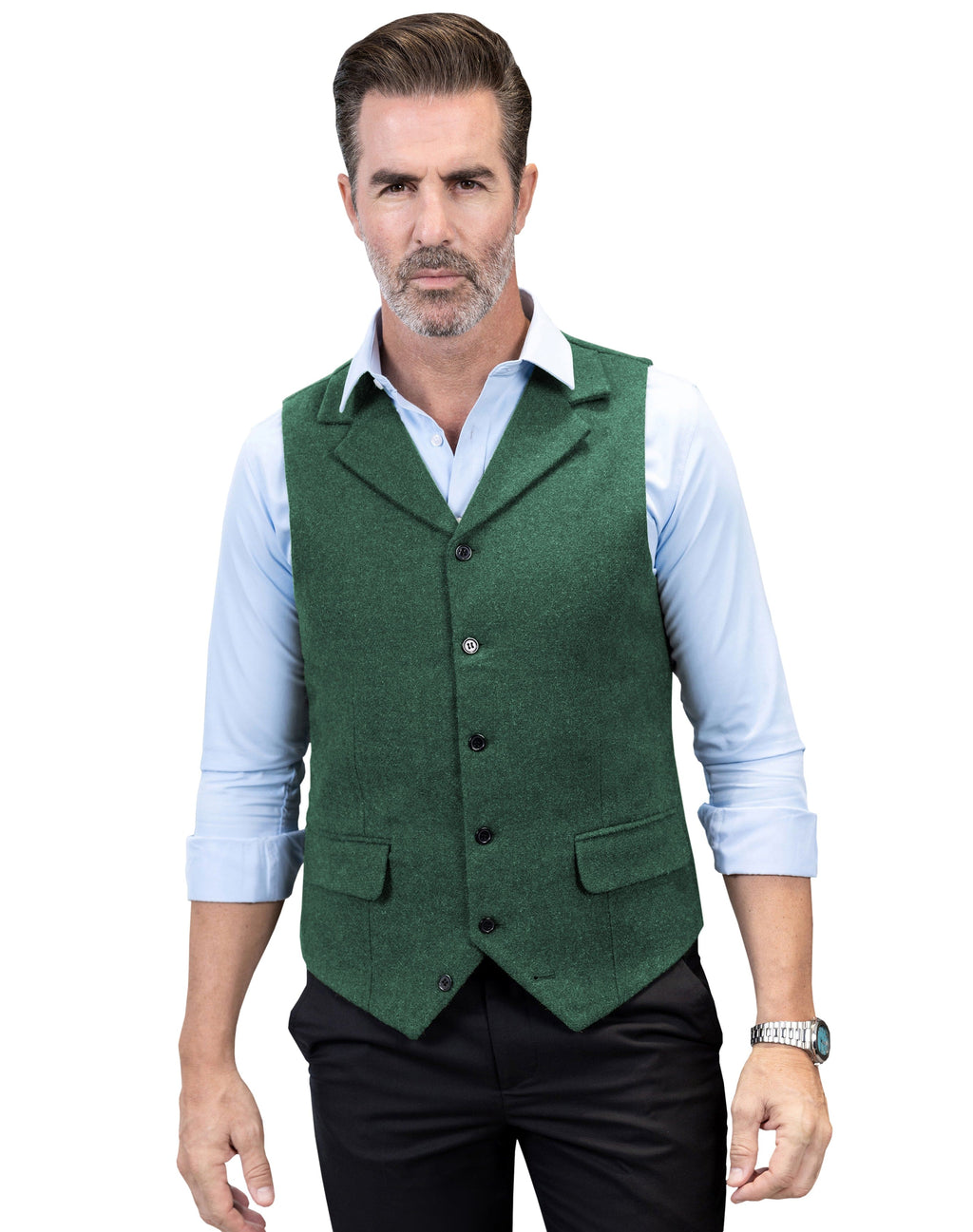 Tiavllya Tiavllya Formal Mens Regular Fit Tweed Notch Lapel Waistcoat