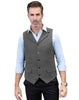 Tiavllya Tiavllya Formal Mens Regular Fit Tweed Notch Lapel Waistcoat