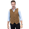 Tiavllya Tiavllya Formal Mens Regular Fit Tweed Notch Lapel Waistcoat