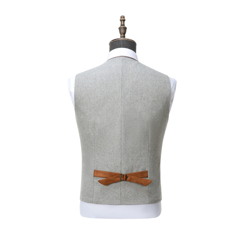 Tiavllya Tiavllya Formal Mens Regular Fit Tweed V Neck Waistcoat