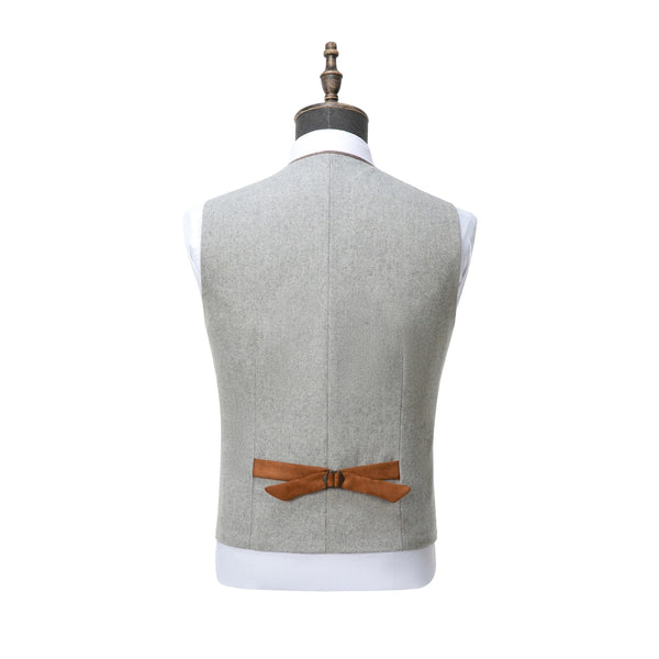 Tiavllya Tiavllya Formal Mens Regular Fit Tweed V Neck Waistcoat