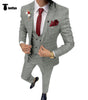 Tiavllya Tiavllya Formal Mens Suit 3 Pieces Plaid Peak Lapel Tuxedos (Blazer+Vest+Pants)