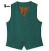 Tiavllya Tiavllya Formal Mens waistcoat Flat Linen V Neck Waistcoat For Wedding