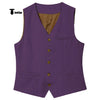 Tiavllya Tiavllya Formal Mens waistcoat Flat Linen V Neck Waistcoat For Wedding