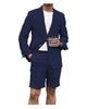 Tiavllya Tiavllya Leisure 2 Piece Men's Suit Flat Linen Notch Lapel Tuxedos (Blazer+Shorts)