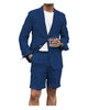 Tiavllya Tiavllya Leisure 2 Piece Men's Suit Flat Linen Notch Lapel Tuxedos (Blazer+Shorts)
