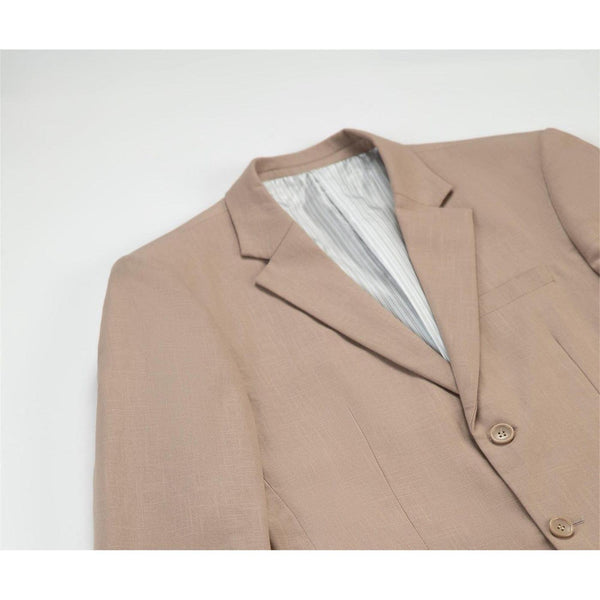 Tiavllya Tiavllya Leisure 2 Piece Men's Suit Flat Linen Notch Lapel Tuxedos (Blazer+Shorts)