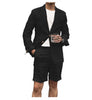 Tiavllya Tiavllya Leisure 2 Piece Men's Suit Flat Linen Notch Lapel Tuxedos (Blazer+Shorts)
