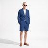 Tiavllya Tiavllya Leisure 2 Piece Men's Suit Flat Linen Notch Lapel Tuxedos (Blazer+Shorts)