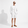Tiavllya Tiavllya Leisure 2 Piece Men's Suit Flat Linen Notch Lapel Tuxedos (Blazer+Shorts)