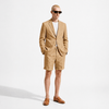 Tiavllya Tiavllya Leisure 2 Piece Men's Suit Flat Linen Notch Lapel Tuxedos (Blazer+Shorts)